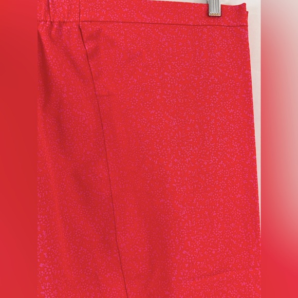 IsaacMizrahiLive Vibrant Orange Floral Pull On Straight Leg Pant Straigh… - Picture 5 of 10